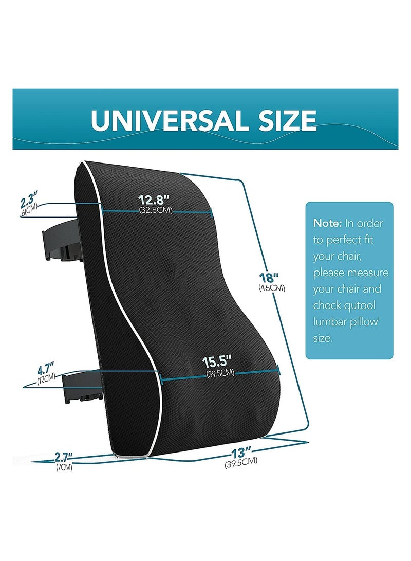 Car Back Cushion Lumbar Support Pillow for Home, Office, Car, Black Large Wheelchair and Computer Gaming Chair - Image 3